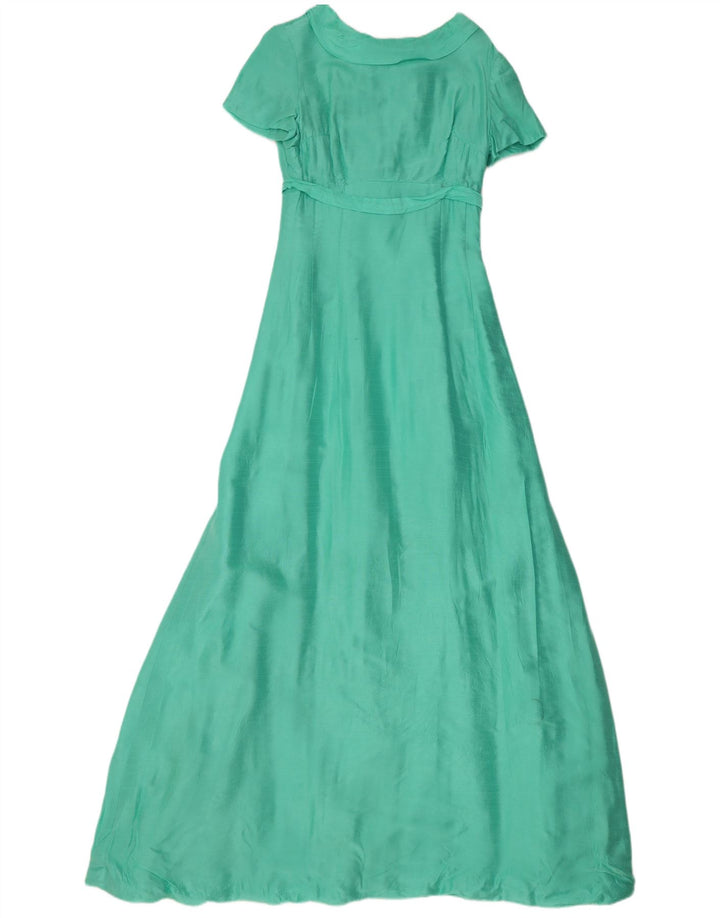 Vintage Womens Maxi Dress UK 8 Small Green