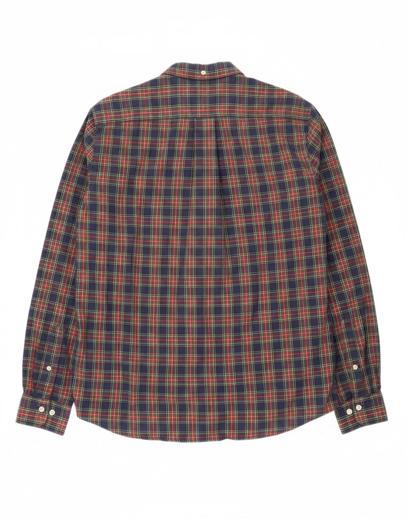 BROOKS BROTHERS Mens Shirt Large Navy Blue Check Cotton Vintage Brooks Brothers and Second-Hand Brooks Brothers from Messina Hembry 