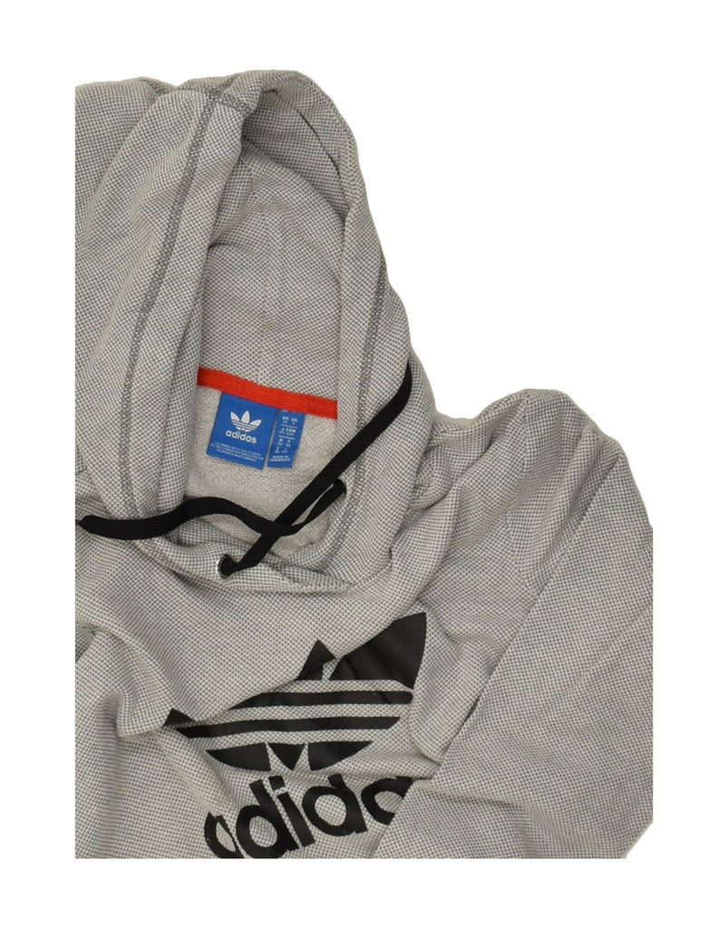 ADIDAS Womens Graphic Hoodie Jumper UK 10 Small Grey Cotton | Vintage Adidas | Thrift | Second-Hand Adidas | Used Clothing | Messina Hembry 