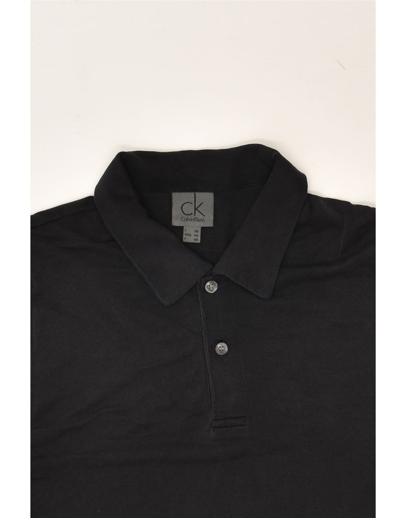 CALVIN KLEIN Mens Polo Shirt IT 50 Medium Black | Vintage Calvin Klein | Thrift | Second-Hand Calvin Klein | Used Clothing | Messina Hembry 