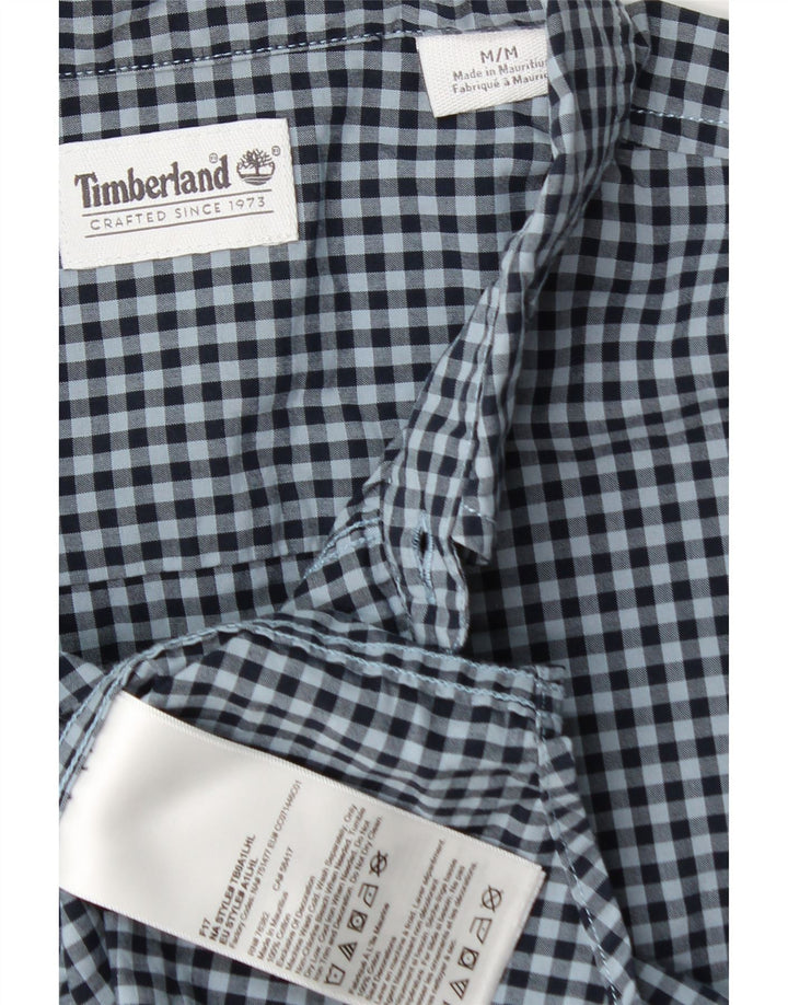 TIMBERLAND Mens Shirt Medium Navy Blue Gingham Cotton