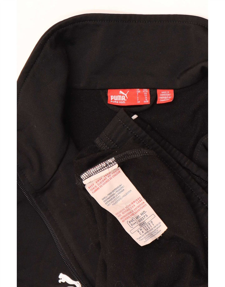 Puma Boys Tracksuit Top Jacket 15-16 Years Black Polyester