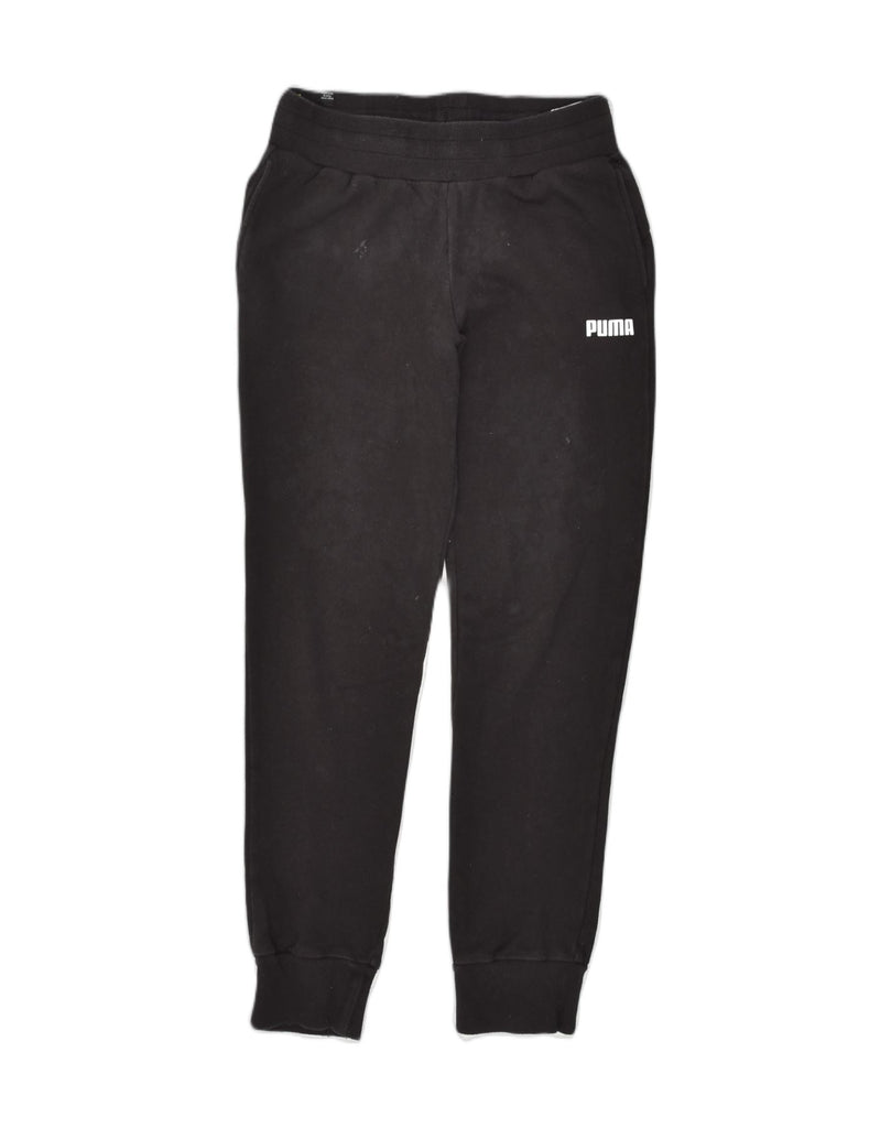 PUMA Mens Tracksuit Trousers Joggers UK 10 Small Black Cotton | Vintage Puma | Thrift | Second-Hand Puma | Used Clothing | Messina Hembry 