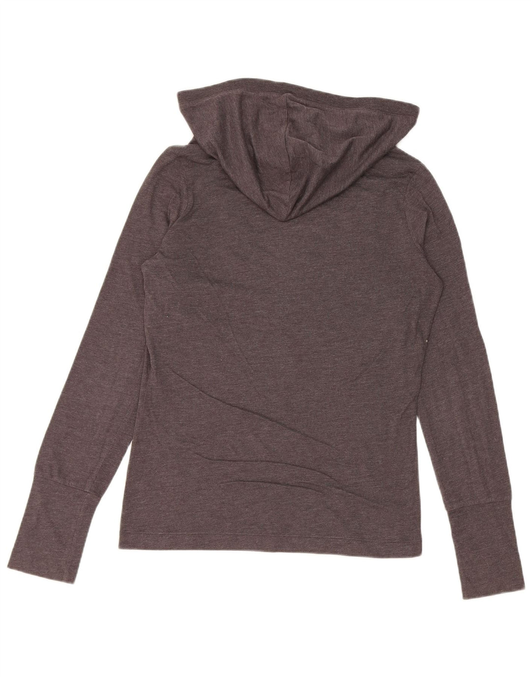 Diesel Womens Hooded Graphic Top Long Sleeve UK 12 Medium Grey
