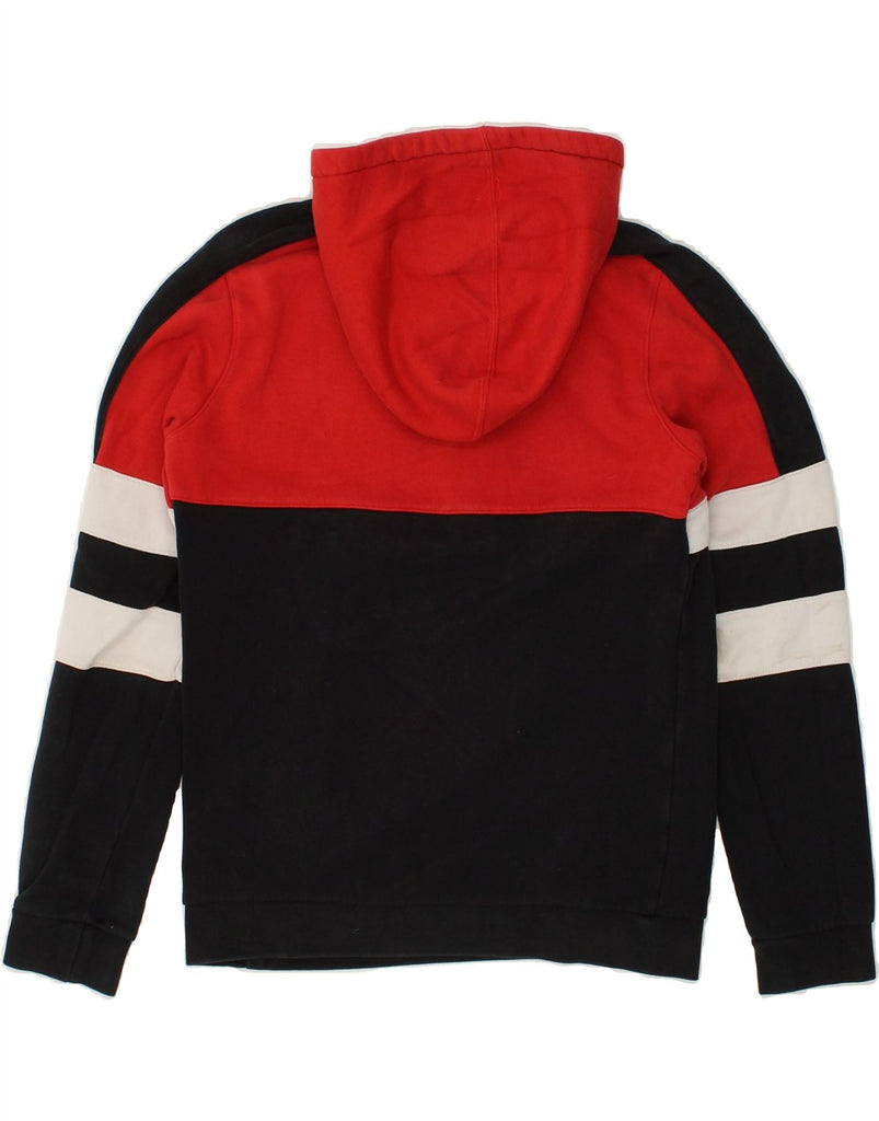 NIKE Boys Zip Neck Hoodie Jumper 12-13 Years Large  Red Colourblock Cotton | Vintage Nike | Thrift | Second-Hand Nike | Used Clothing | Messina Hembry 