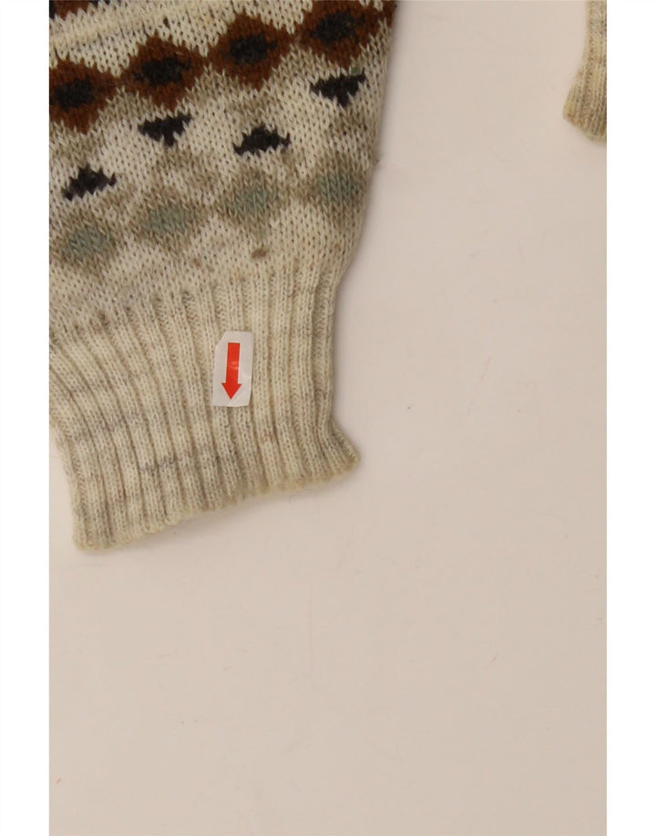 Vintage Mens Crew Neck Jumper Sweater Medium Multicoloured Geometric