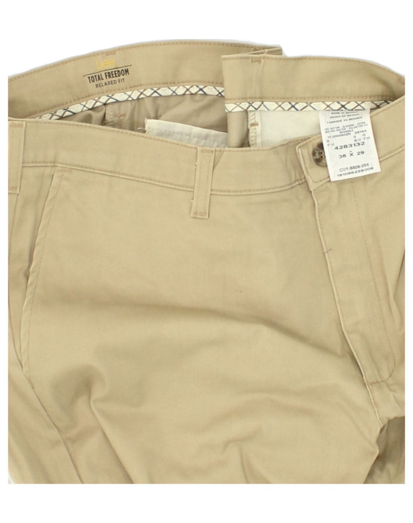 LEE Mens Straight Chino Trousers W36 L29 Beige Cotton | Vintage Lee | Thrift | Second-Hand Lee | Used Clothing | Messina Hembry 