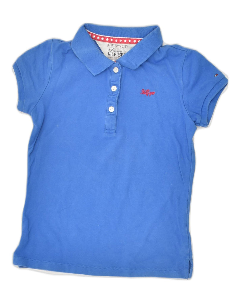 TOMMY HILFIGER Girls Polo Shirt 9-10 Years Blue Cotton | Vintage Tommy Hilfiger | Thrift | Second-Hand Tommy Hilfiger | Used Clothing | Messina Hembry 