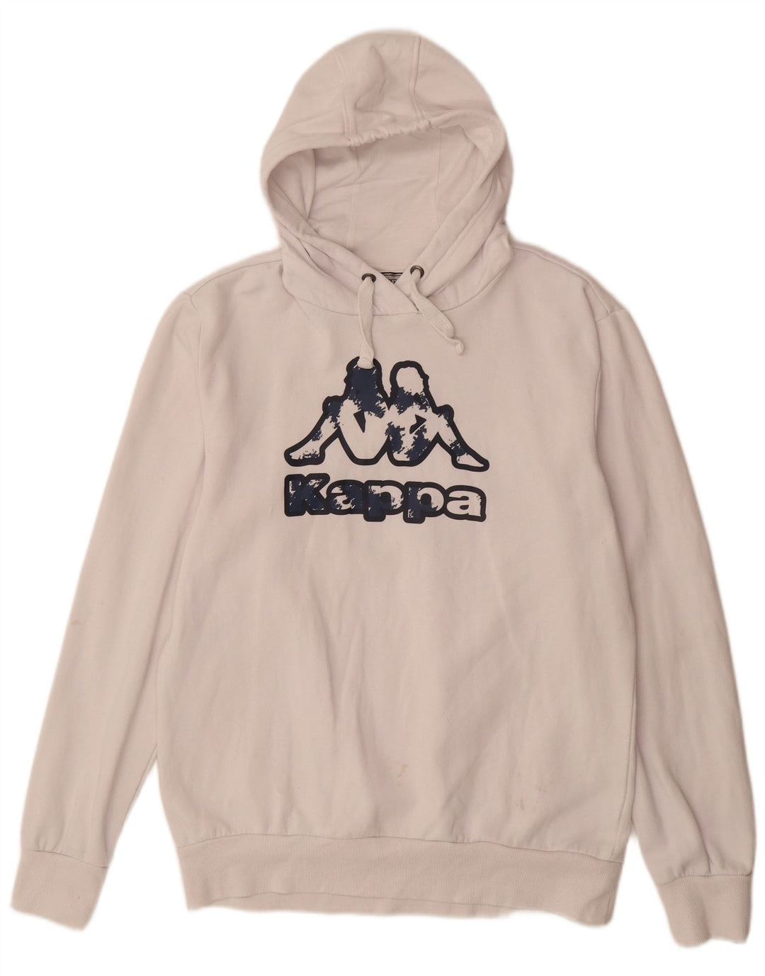 KAPPA Mens Graphic Hoodie Jumper Large White Cotton