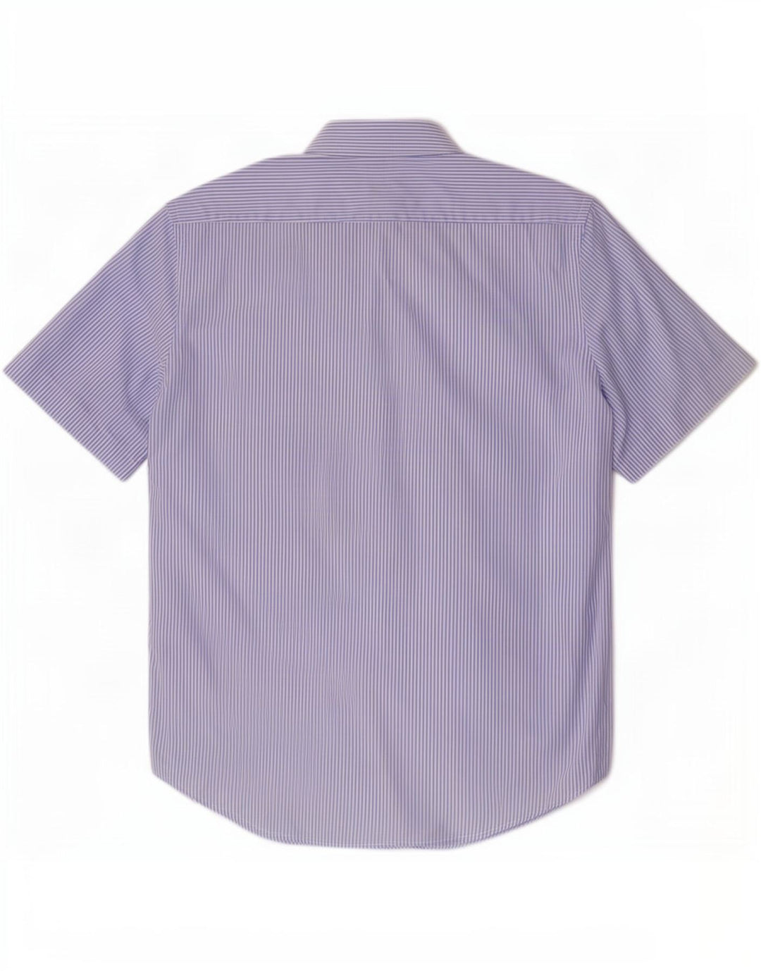 Hugo Boss Mens Short Sleeve Shirt Size 39 15 1/2 Medium Blue Pinstripe
