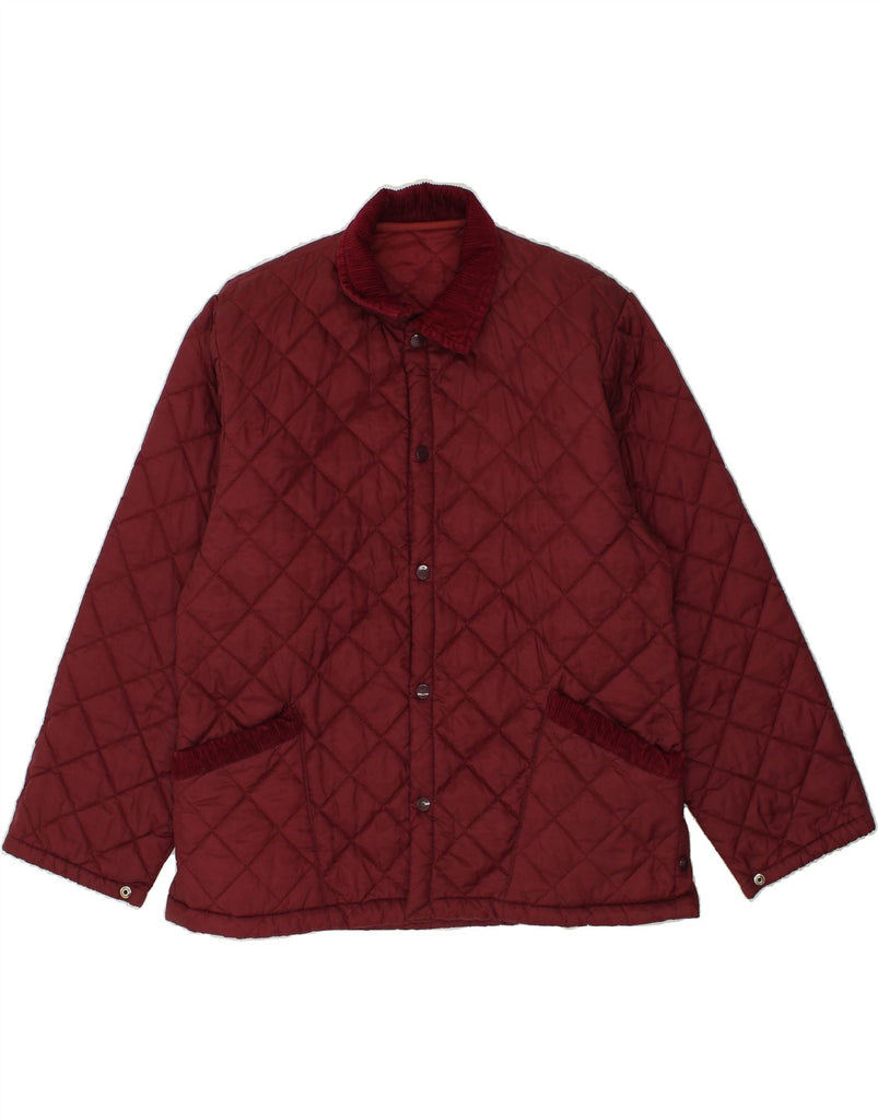 LEADER Mens Quilted Jacket UK 36 Small Burgundy | Vintage Leader | Thrift | Second-Hand Leader | Used Clothing | Messina Hembry 