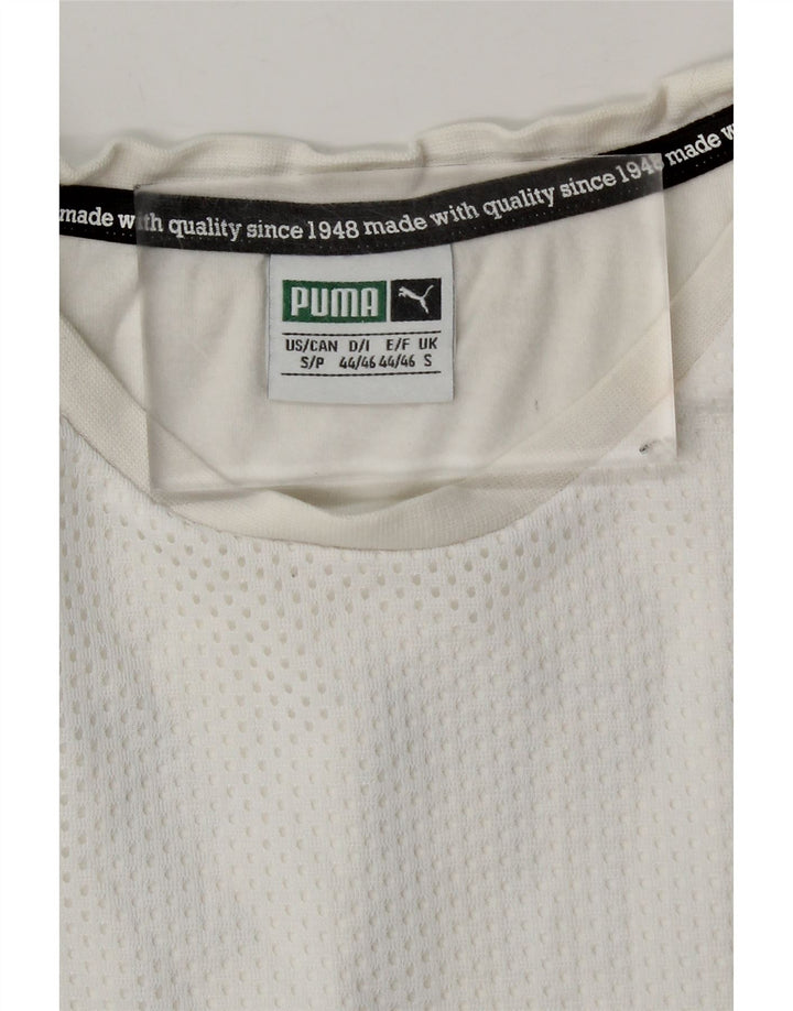 Puma Mens Graphic T-Shirt Top Small White Polyester