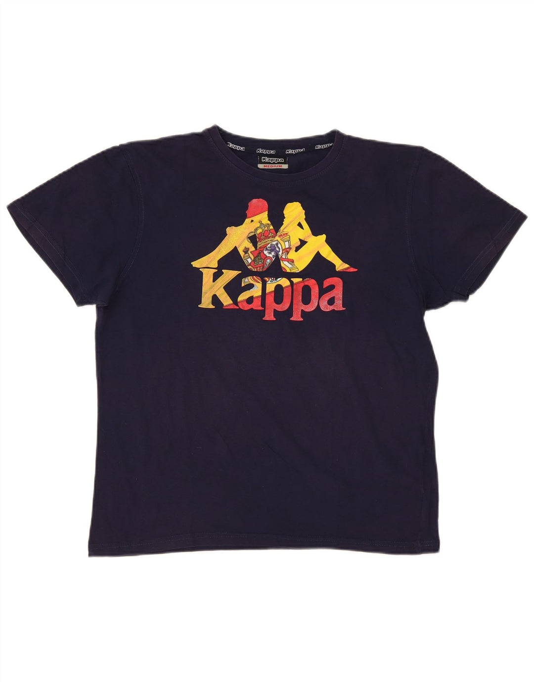 Kappa Womens Graphic T-Shirt Top UK 14 Medium Navy Blue