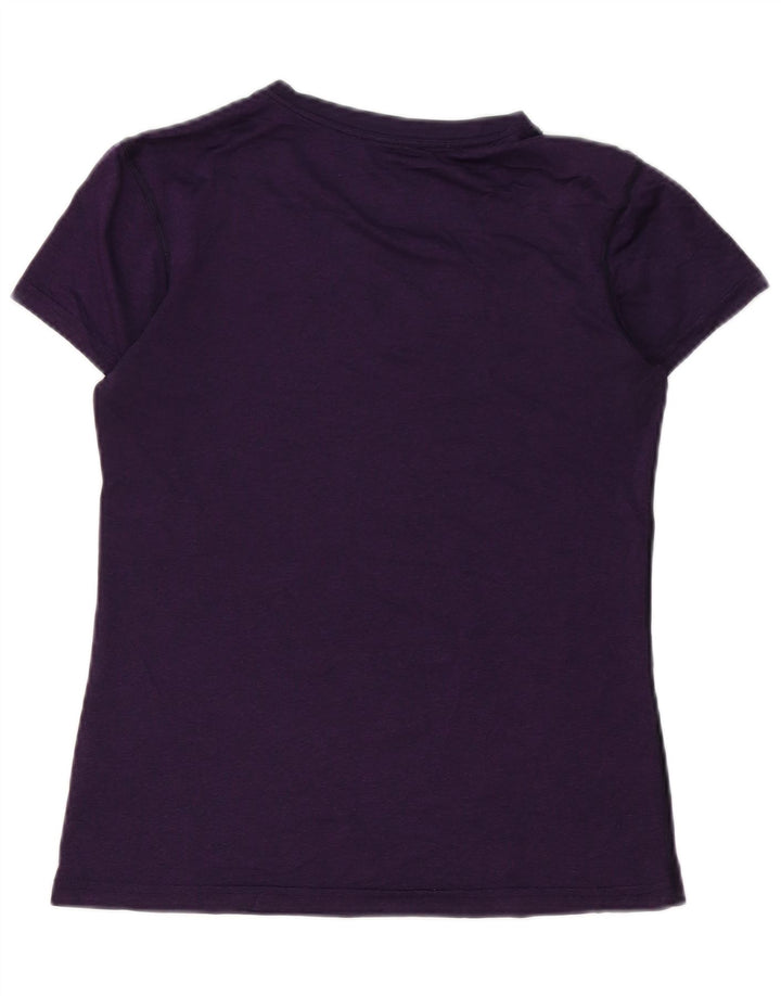 Nike Womens Dri Fit T-Shirt Top UK 10 Small Purple Polyester