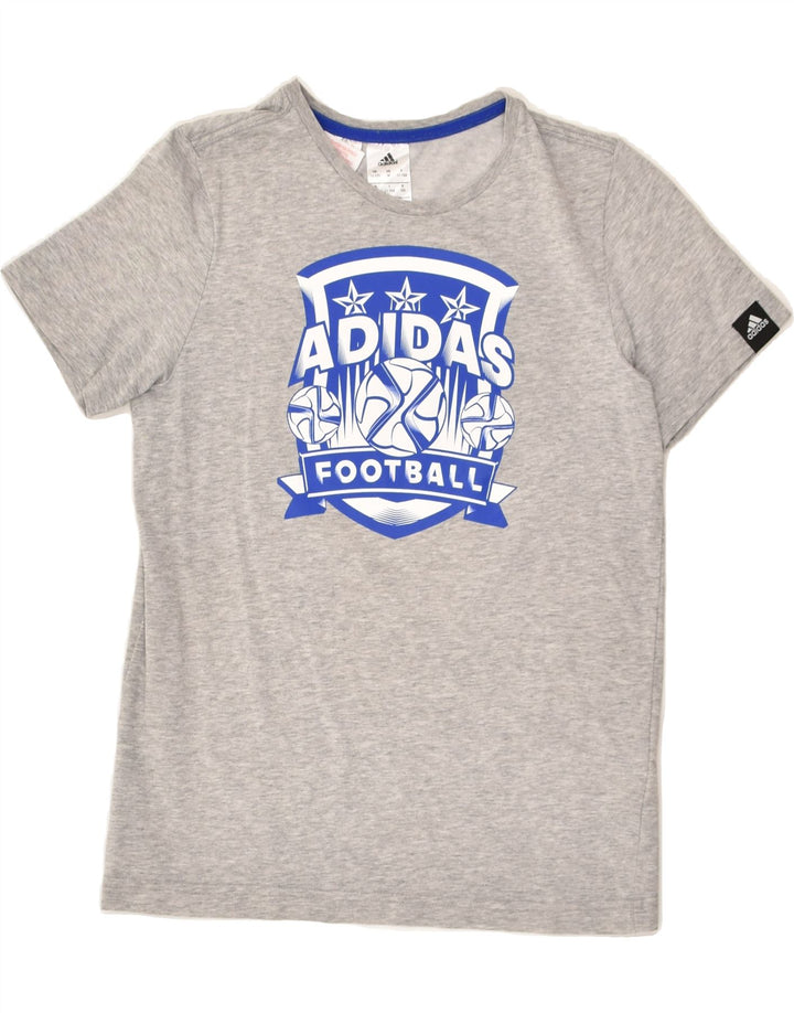 ADIDAS Boys Graphic T-Shirt Top 11-12 Years Medium  Grey Cotton | Vintage Adidas | Thrift | Second-Hand Adidas | Used Clothing | Messina Hembry 