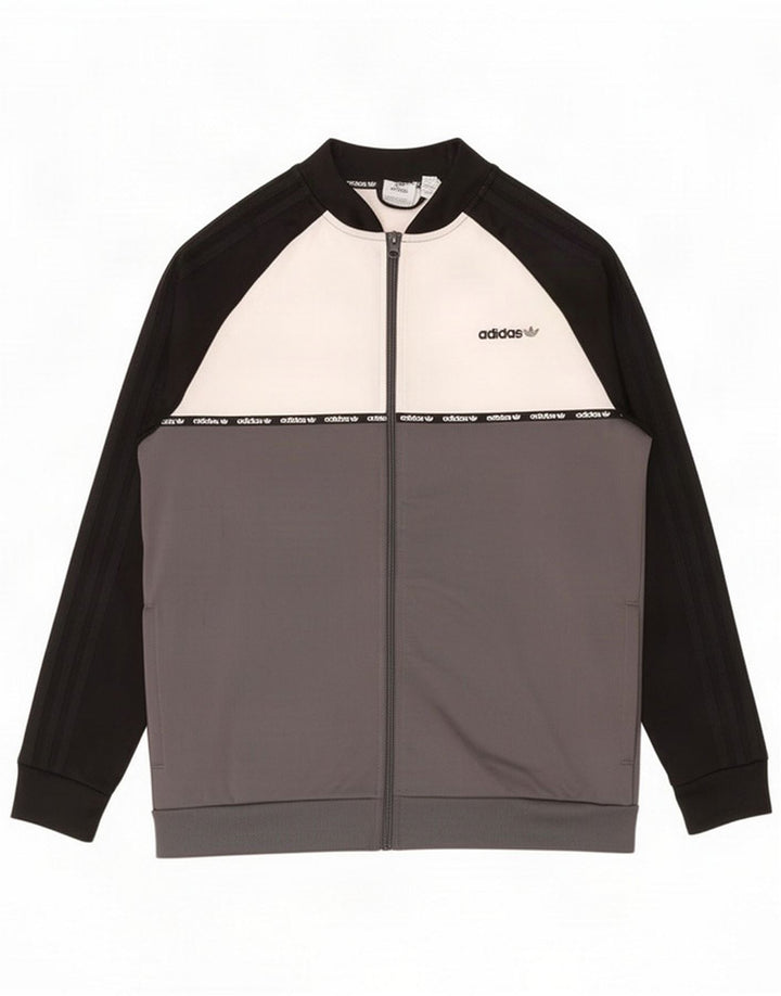 Adidas Boys Tracksuit Top Jacket 15-16 Years Multicoloured Colourblock
