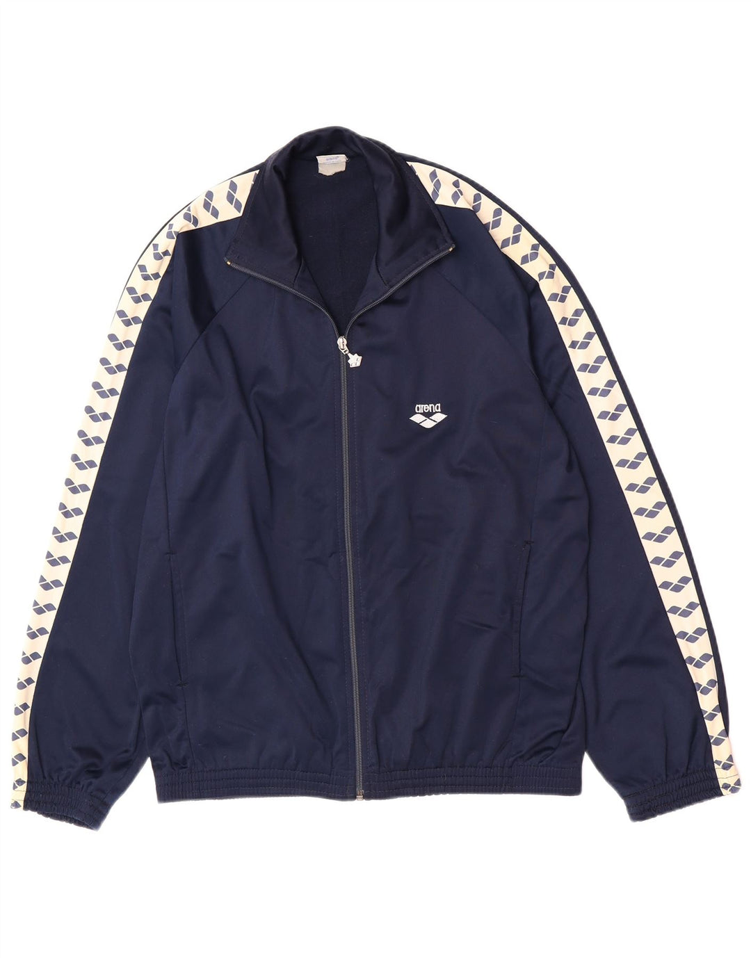 Arena Mens Graphic Tracksuit Top Jacket Large Navy Blue Colourblock