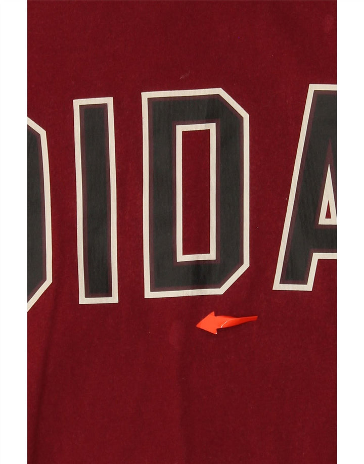 ADIDAS Womens Graphic T-Shirt Top UK Small 10 Burgundy Colourblock