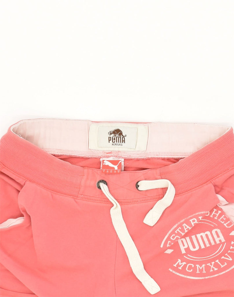 PUMA Womens Graphic Sport Shorts UK 10 Small Pink Cotton | Vintage Puma | Thrift | Second-Hand Puma | Used Clothing | Messina Hembry 