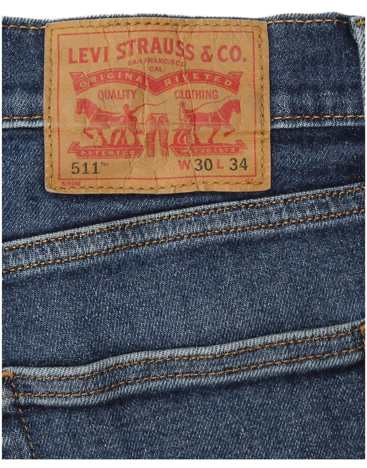 LEVI'S Womens 511 Slim Jeans W30 L26 Blue Cotton