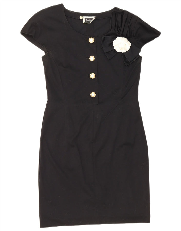 Luisa Spagnoli Womens Sheath Dress IT 44 Medium Black Cotton