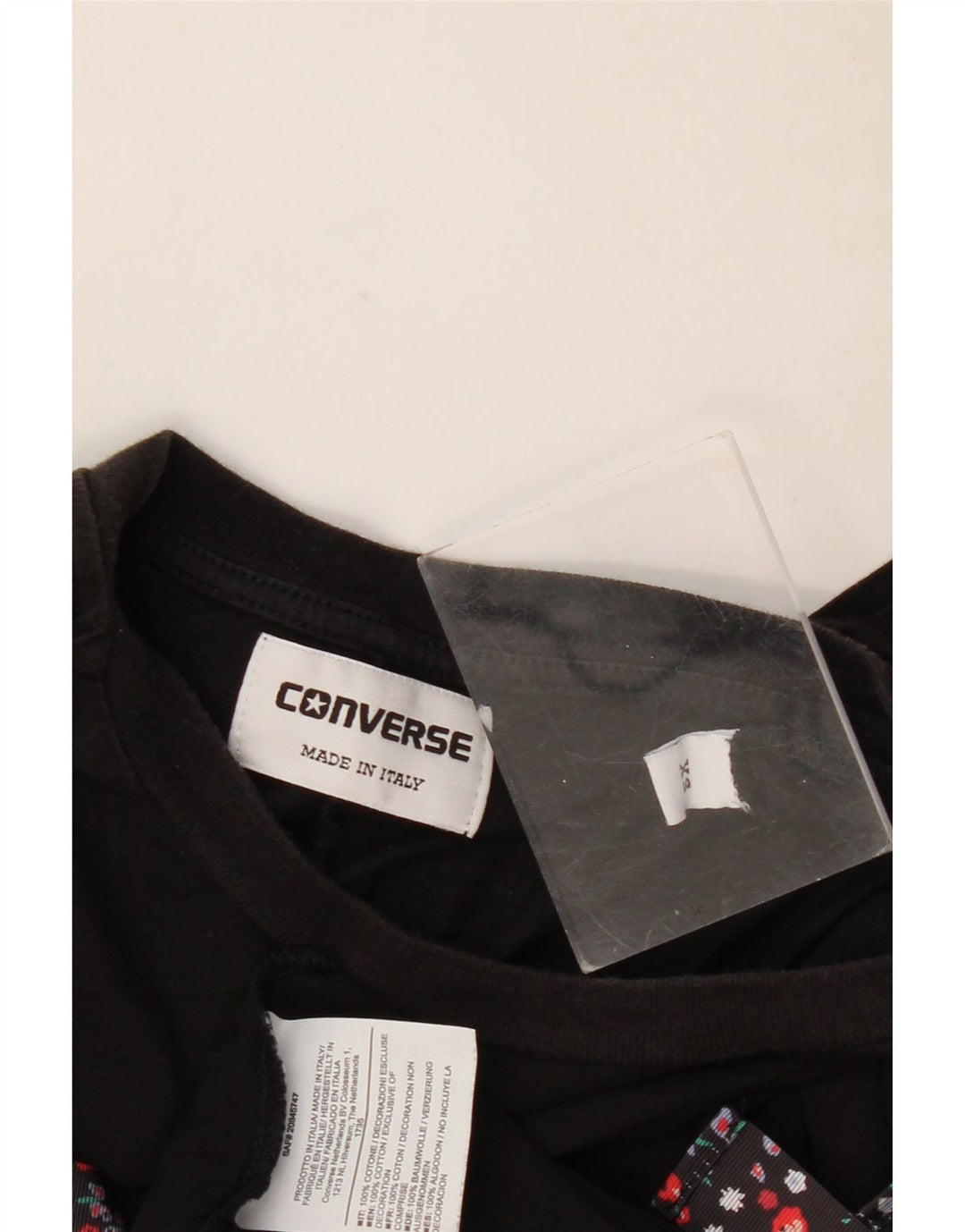 Converse Mens Graphic T-Shirt Top XS Black Cotton