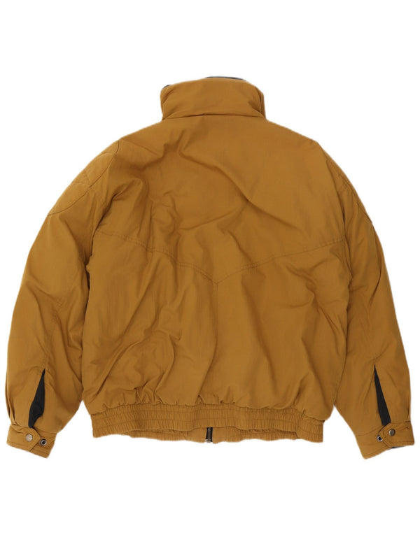 Vintage Mens Padded Bomber Jacket IT 48 Medium Brown