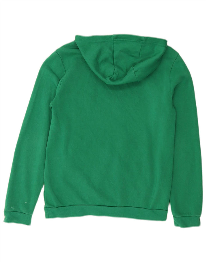 ADIDAS Boys Hoodie Jumper 11-12 Years Green Cotton