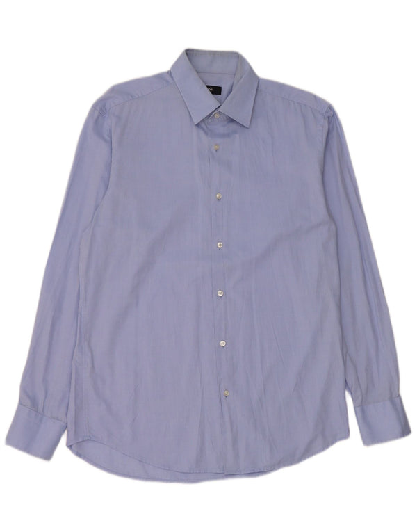 Hugo Boss Mens Regular Fit Shirt Size 39 Medium Blue Cotton