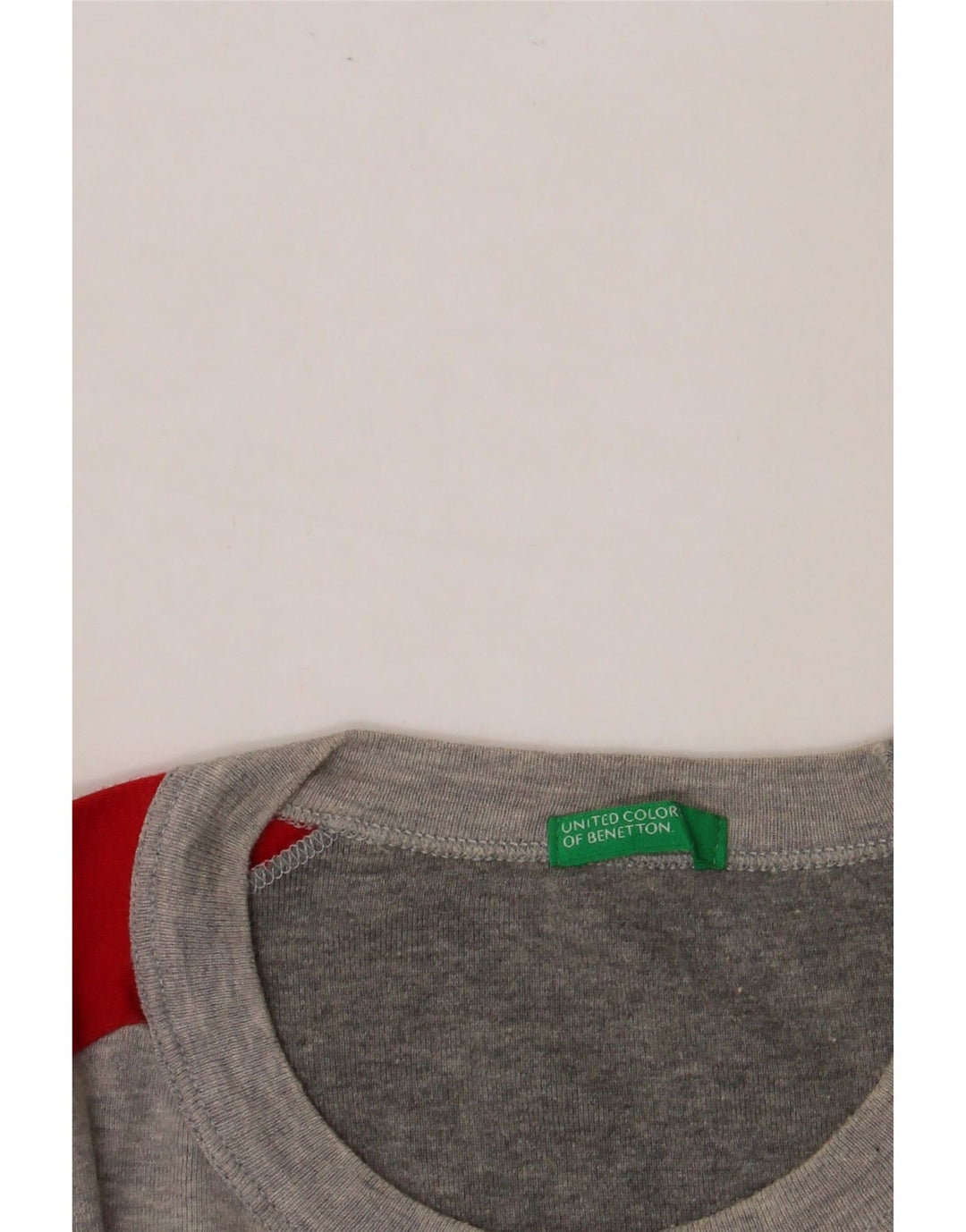 BENETTON Mens T-Shirt Top Medium Grey Colourblock