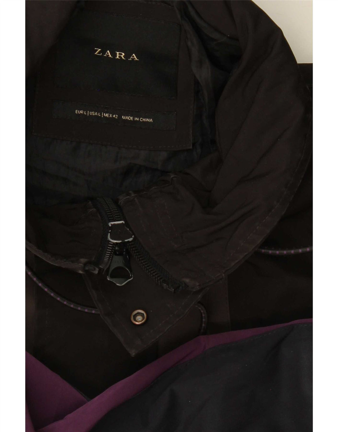 Zara Mens Windbreaker Jacket UK 40 Large Navy Blue Colourblock