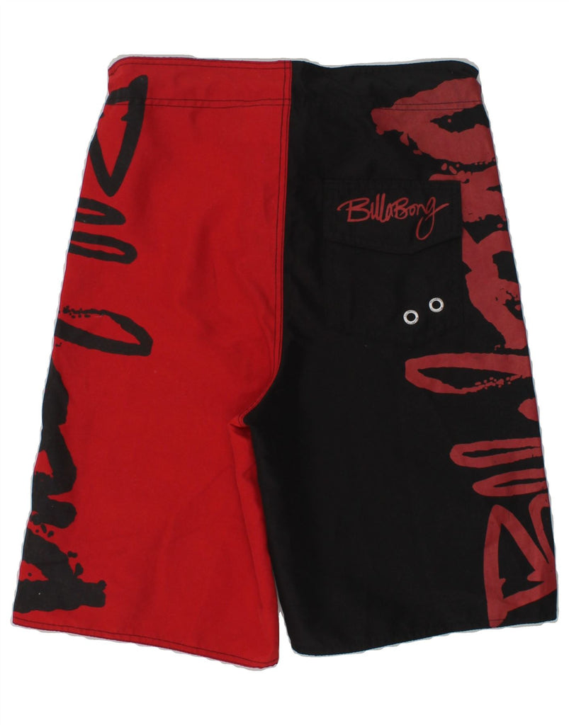 BILLABONG Boys Graphic Swimming Shorts 8-9 Years Large Red Colourblock | Vintage Billabong | Thrift | Second-Hand Billabong | Used Clothing | Messina Hembry 