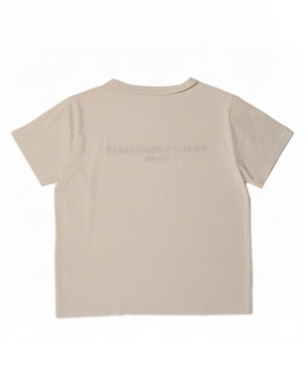 Tommy Hilfiger Womens Graphic T-Shirt Top UK 14 Medium White Cotton