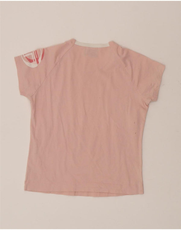 Sergio Tacchini Girls Graphic T-Shirt Top 9-10 Years Pink Cotton
