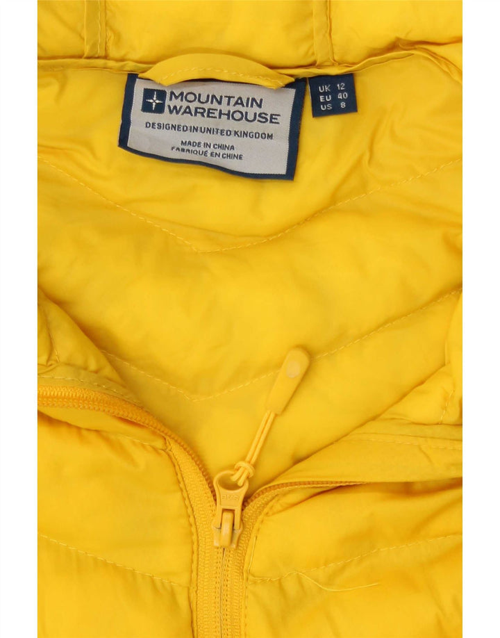 Mountain Warehouse Womens Hooded Padded Jacket UK 12 Medium Yellow