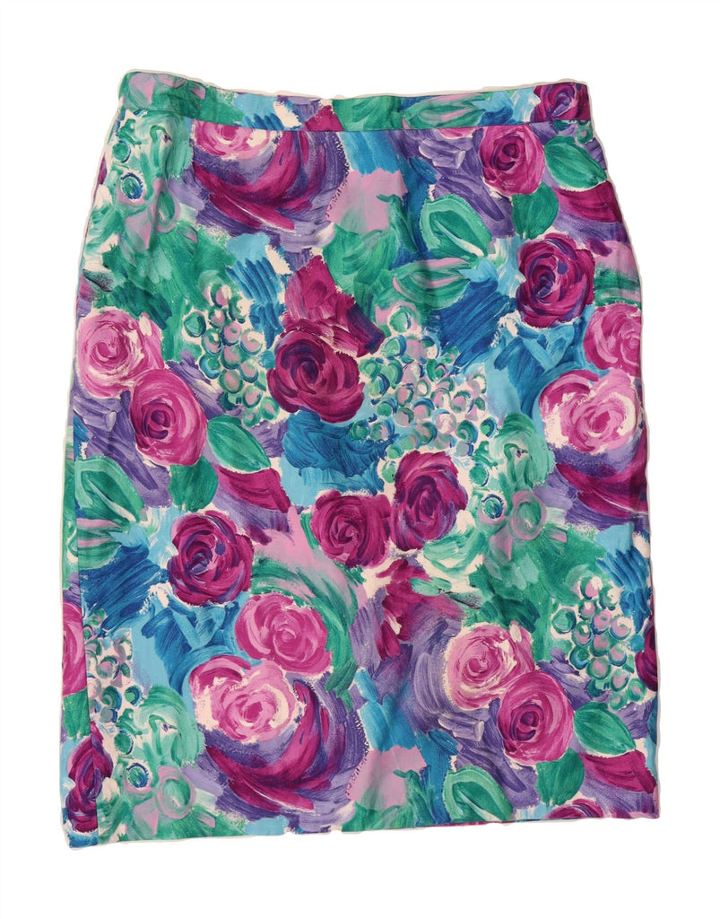 ELVI COUTURE Womens 2 Piece Skirt Set IT 50 XL W42  Multicoloured Floral Vintage Elvi Couture and Second-Hand Elvi Couture from Messina Hembry 