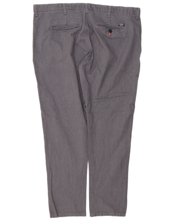 Superdry Mens Slim Chino Trousers 3XL W46 L31 Grey Cotton