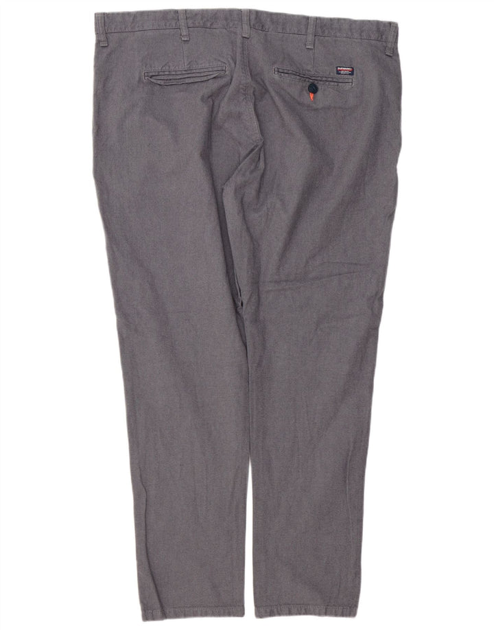 Superdry Mens Slim Chino Trousers 3XL W46 L31 Grey Cotton
