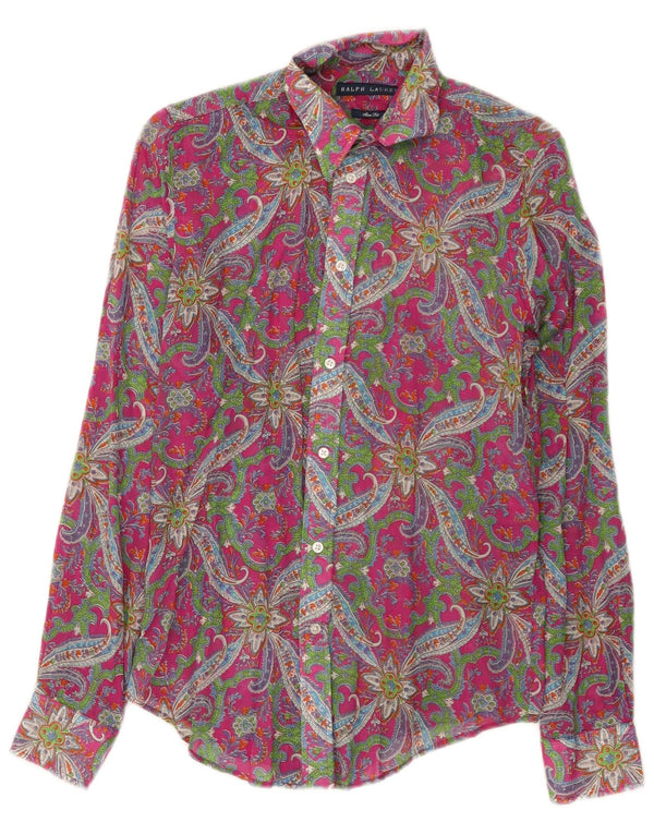 Ralph Lauren Womens Slim Fit Shirt US 6 Medium Multicoloured Paisley Cotton
