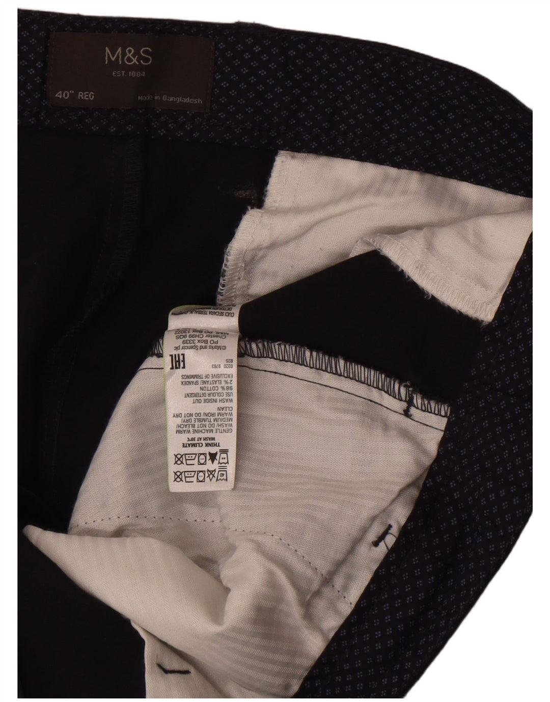 Marks & Spencer Mens Chino Shorts W40 XL  Navy Blue Cotton