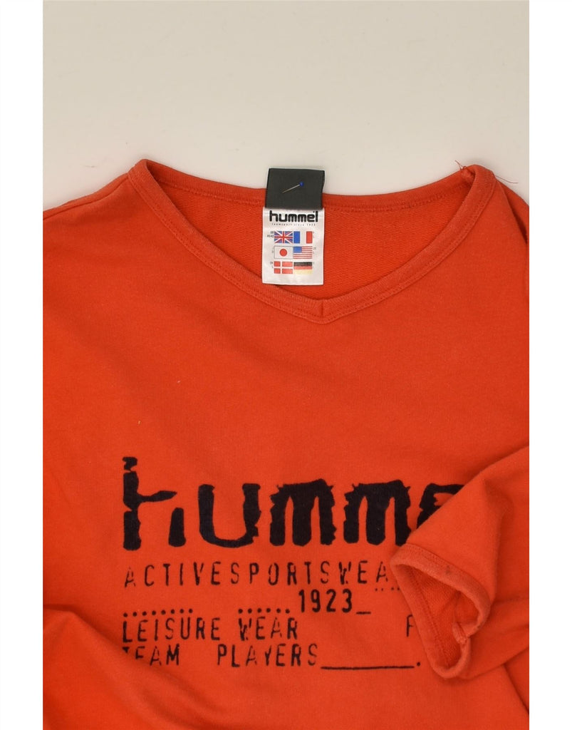 HUMMEL Mens Graphic Top Long Sleeve UK 40/42 Medium Orange | Vintage Hummel | Thrift | Second-Hand Hummel | Used Clothing | Messina Hembry 