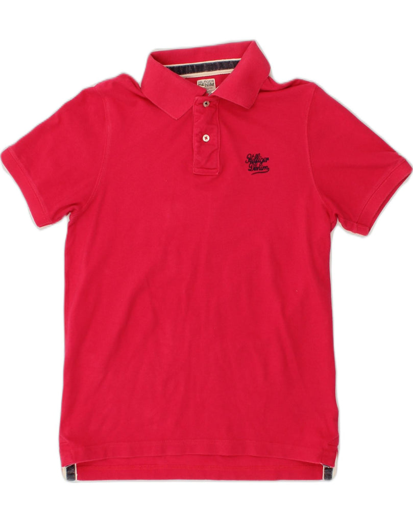 TOMMY HILFIGER Mens Polo Shirt Medium Red Cotton | Vintage Tommy Hilfiger | Thrift | Second-Hand Tommy Hilfiger | Used Clothing | Messina Hembry 