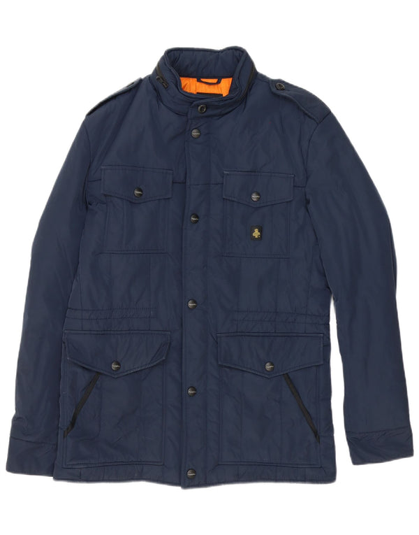 Refrigiwear Mens Military Padded Jacket IT 46 Small Navy Blue Polyester