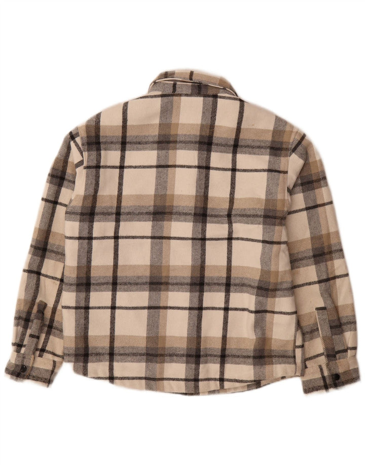 Zara Boys Lumberjack Flannel Shirt 11-12 Years Beige Check Polyester