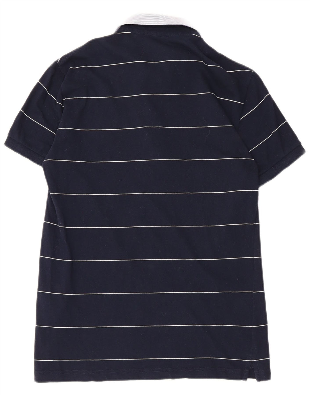 Fred Perry Mens Polo Shirt Medium Navy Blue Striped Cotton