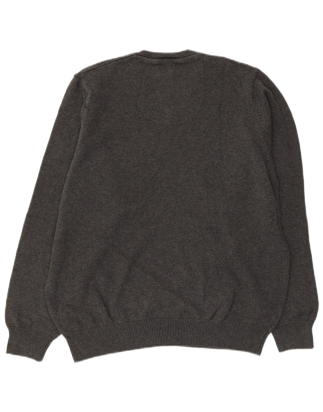 Marks & Spencer Mens V-Neck Jumper Sweater Medium Grey Cotton