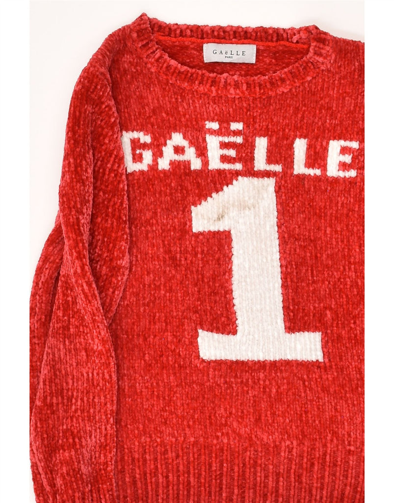 GAELLE Girls Graphic Crew Neck Jumper Sweater 11-12 Years Red Cotton | Vintage Gaelle | Thrift | Second-Hand Gaelle | Used Clothing | Messina Hembry 