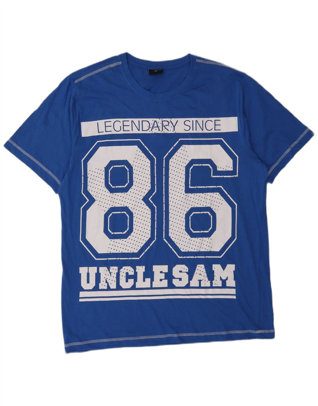 Uncle Sam Mens Graphic T-Shirt Top XL Blue Cotton