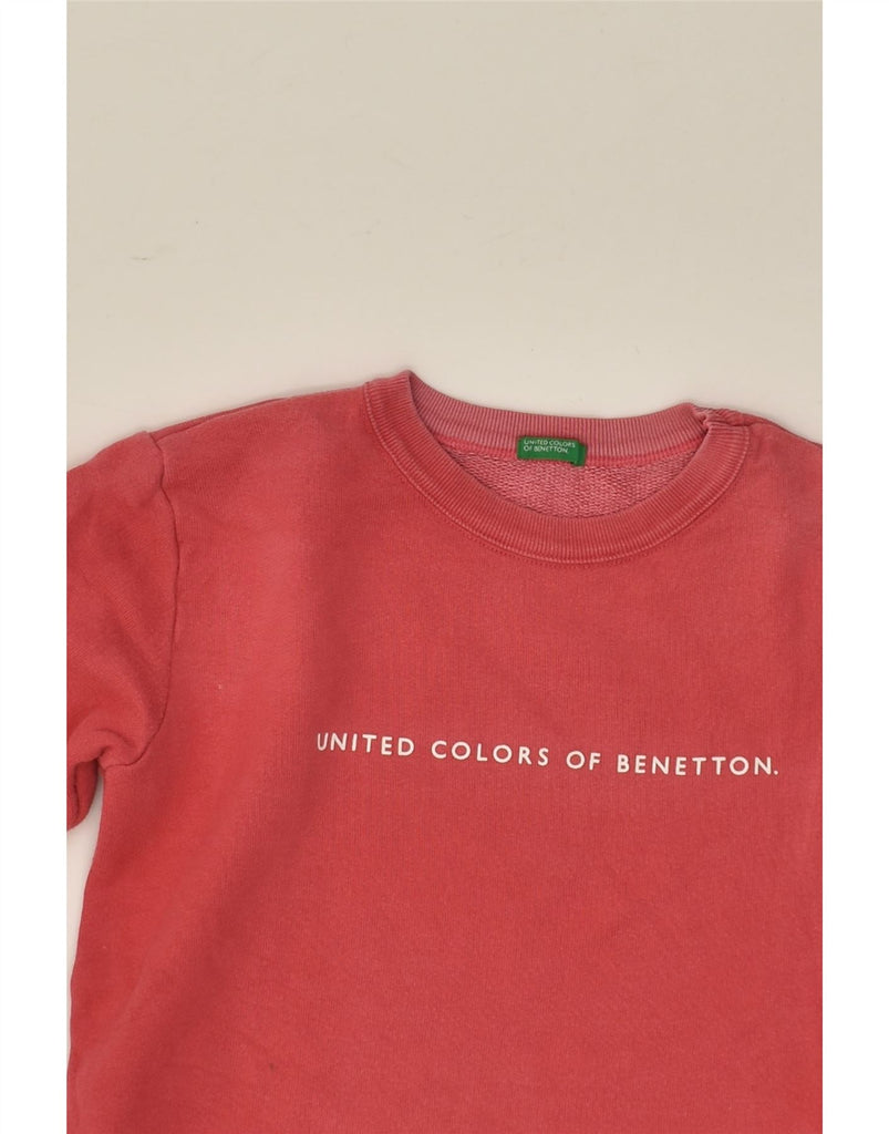 BENETTON Girls Graphic Top Long Sleeve 11-12 Years XL Red Cotton | Vintage Benetton | Thrift | Second-Hand Benetton | Used Clothing | Messina Hembry 