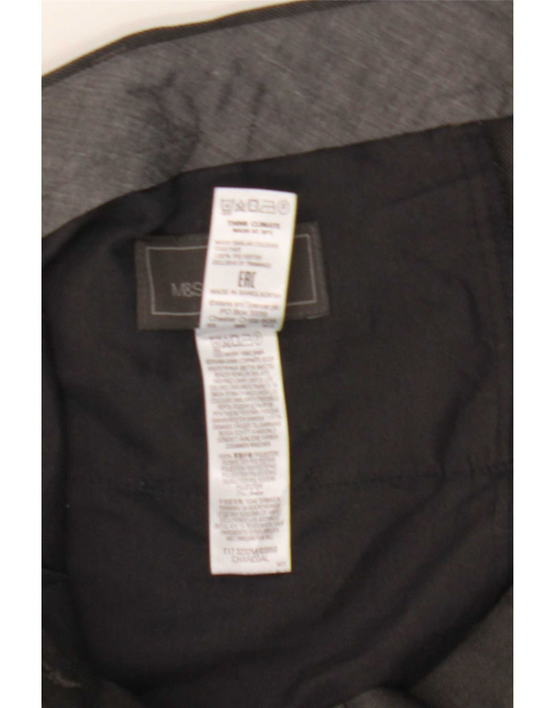 Marks & Spencer Mens Regular Fit Casual Trousers W38 L33 Grey Polyester